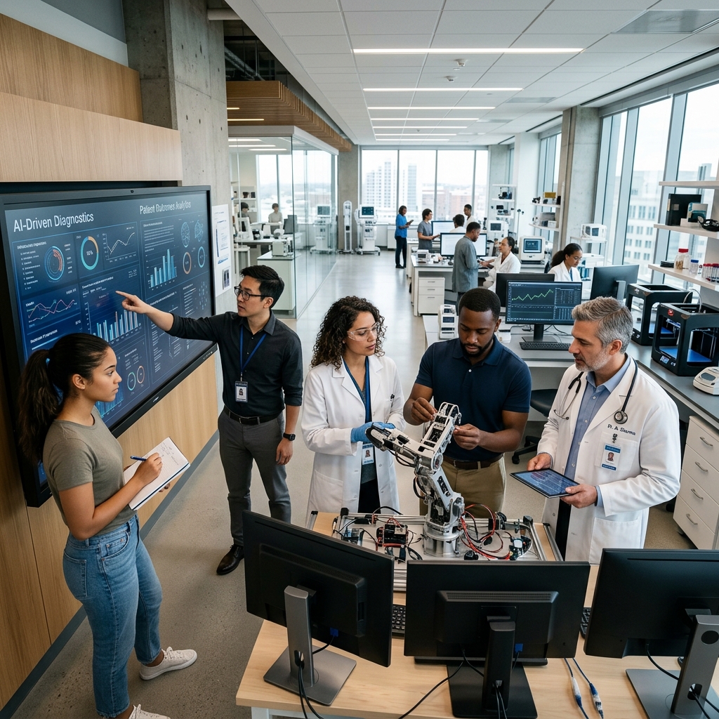 Collaborative panoramic workplace of health experts